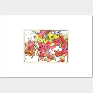 Large Bunch of Flowers - pastel shades Posters and Art